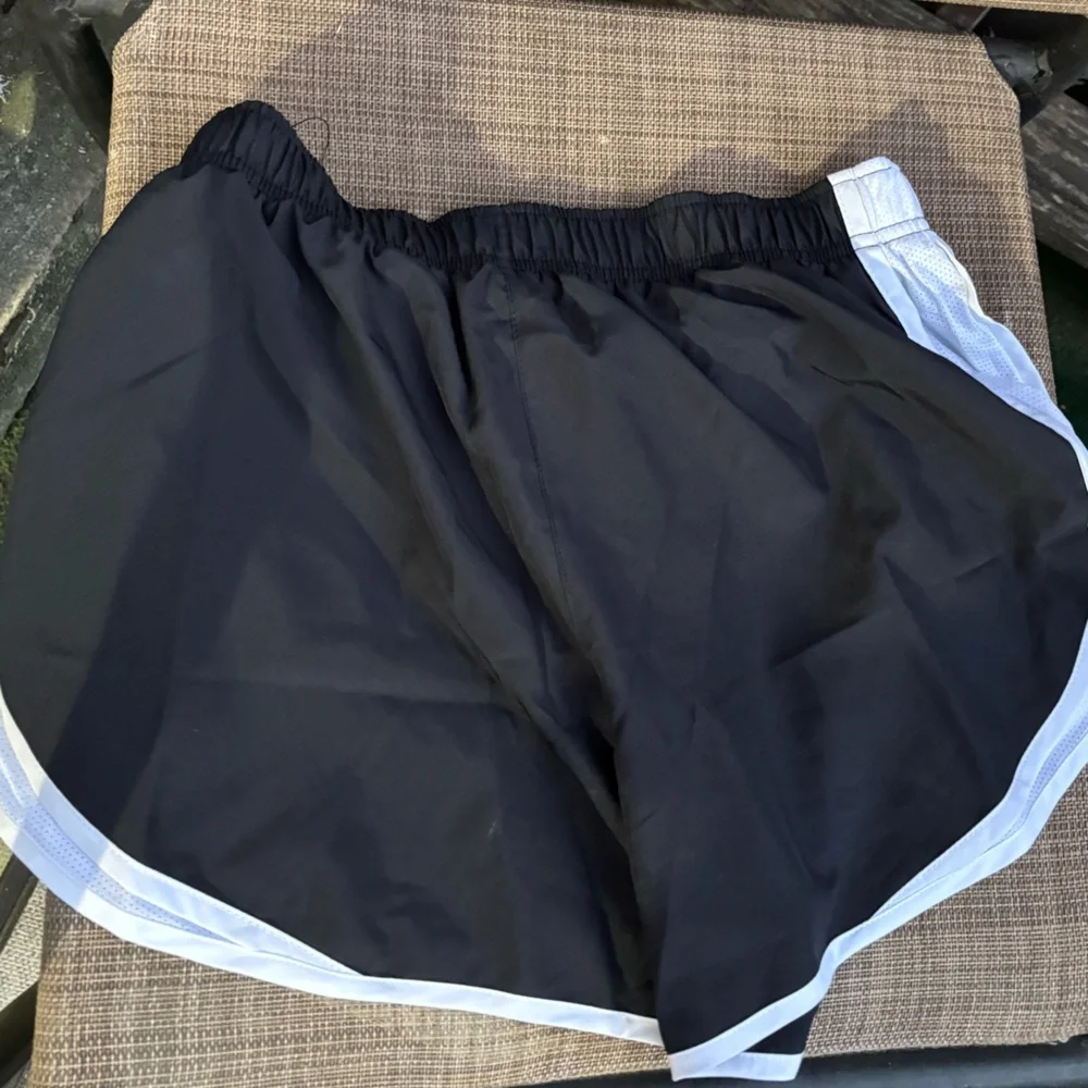 Nike Black and White Athletic Shorts with Swoosh
